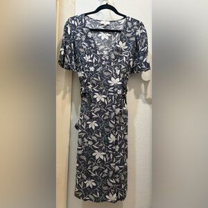 Floral Print Navy Dress